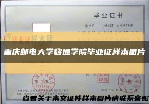 重庆邮电大学移通学院毕业证样本图片缩略图