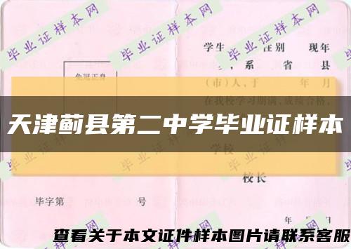 天津蓟县第二中学毕业证样本缩略图