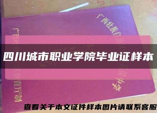 四川城市职业学院毕业证样本缩略图