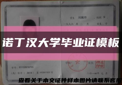 诺丁汉大学毕业证模板缩略图