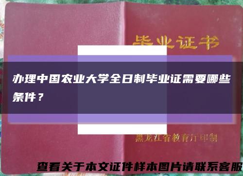 办理中国农业大学全日制毕业证需要哪些条件？缩略图