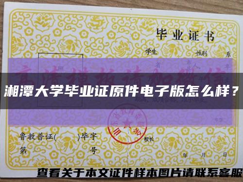 湘潭大学毕业证原件电子版怎么样？缩略图
