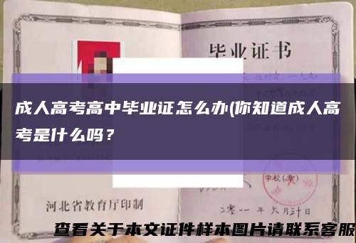 成人高考高中毕业证怎么办(你知道成人高考是什么吗？缩略图