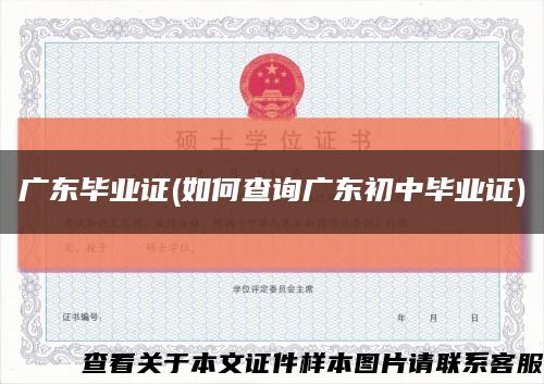 广东毕业证(如何查询广东初中毕业证)缩略图