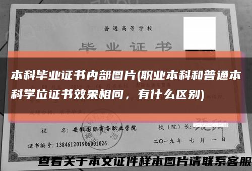 本科毕业证书内部图片(职业本科和普通本科学位证书效果相同，有什么区别)缩略图