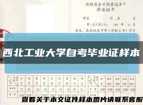 西北工业大学自考毕业证样本缩略图