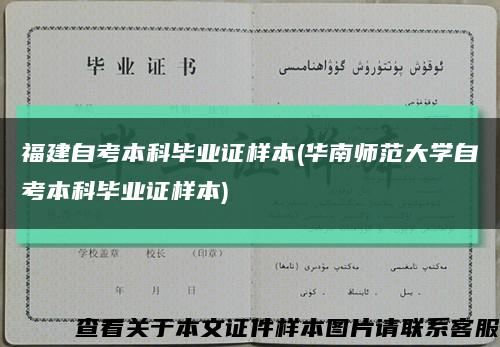 福建自考本科毕业证样本(华南师范大学自考本科毕业证样本)缩略图