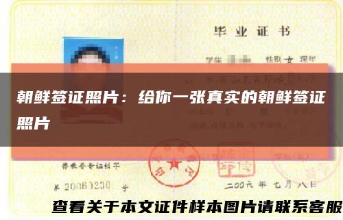 朝鲜签证照片：给你一张真实的朝鲜签证照片缩略图