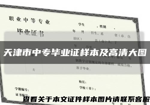 天津市中专毕业证样本及高清大图缩略图