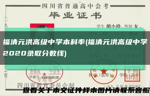 福清元洪高级中学本科率(福清元洪高级中学2020录取分数线)缩略图