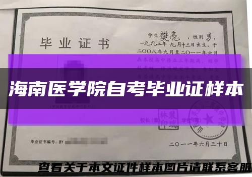 海南医学院自考毕业证样本缩略图