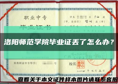 洛阳师范学院毕业证丢了怎么办？缩略图