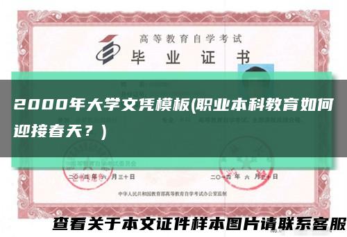 2000年大学文凭模板(职业本科教育如何迎接春天？)缩略图