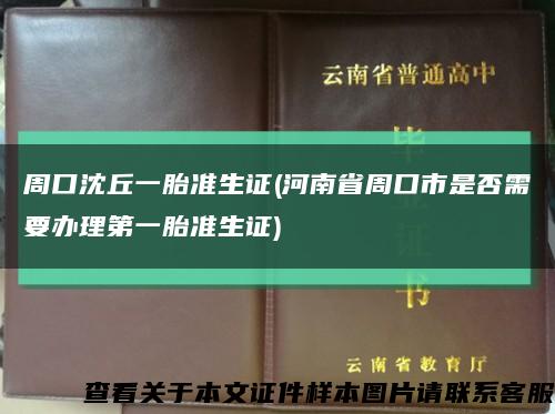 周口沈丘一胎准生证(河南省周口市是否需要办理第一胎准生证)缩略图