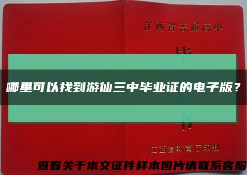 哪里可以找到游仙三中毕业证的电子版？缩略图