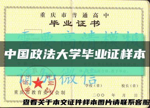 中国政法大学毕业证样本缩略图