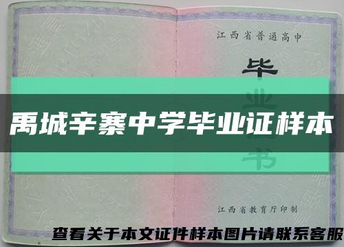 禹城辛寨中学毕业证样本缩略图