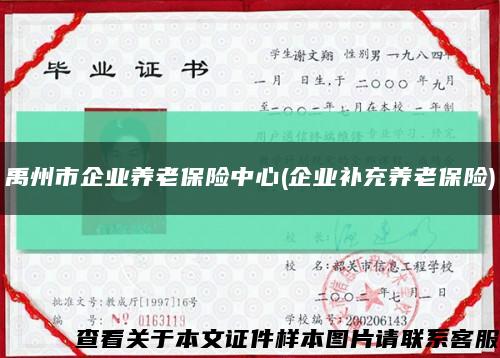禹州市企业养老保险中心(企业补充养老保险)缩略图