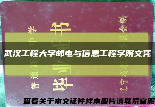 武汉工程大学邮电与信息工程学院文凭缩略图