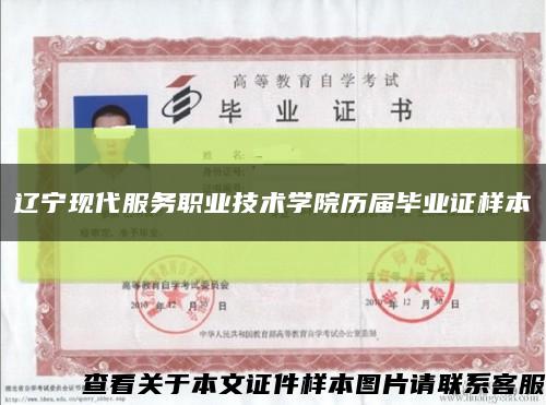 辽宁现代服务职业技术学院历届毕业证样本缩略图