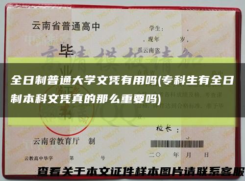 全日制普通大学文凭有用吗(专科生有全日制本科文凭真的那么重要吗)缩略图