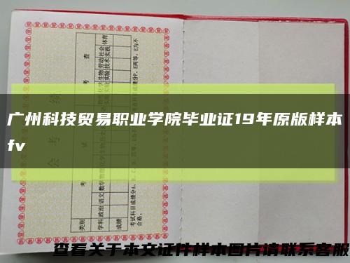 广州科技贸易职业学院毕业证19年原版样本fv缩略图