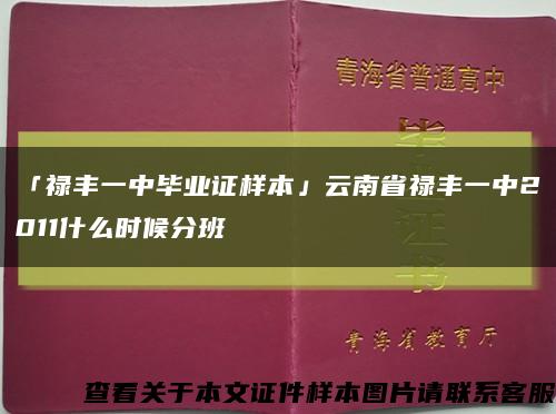 「禄丰一中毕业证样本」云南省禄丰一中2011什么时候分班缩略图