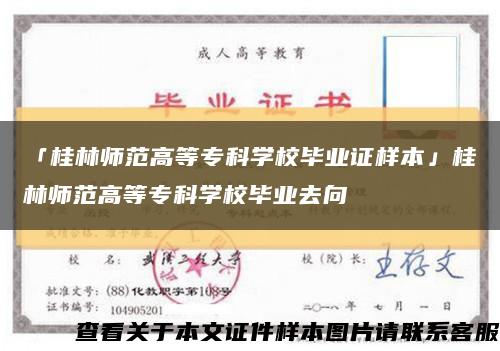 「桂林师范高等专科学校毕业证样本」桂林师范高等专科学校毕业去向缩略图