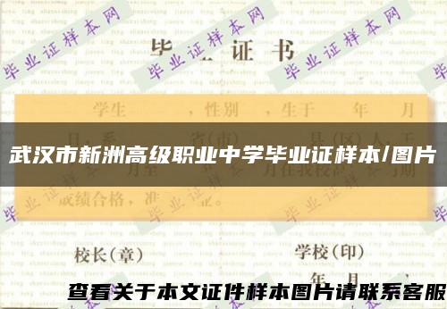 武汉市新洲高级职业中学毕业证样本/图片缩略图