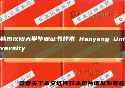 韩国汉阳大学毕业证书样本 Hanyang University缩略图
