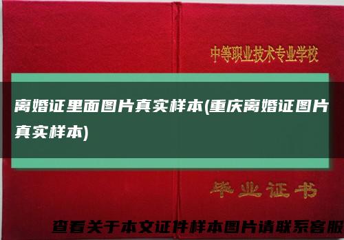 离婚证里面图片真实样本(重庆离婚证图片真实样本)缩略图