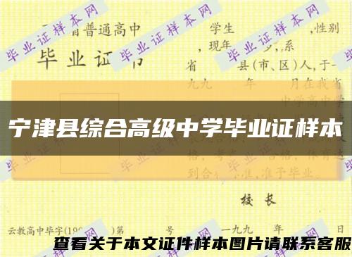宁津县综合高级中学毕业证样本缩略图