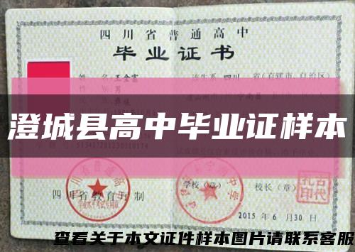 澄城县高中毕业证样本缩略图