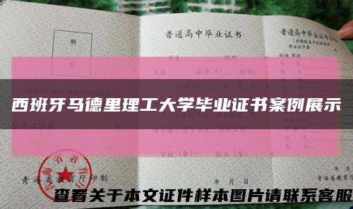 西班牙马德里理工大学毕业证书案例展示缩略图