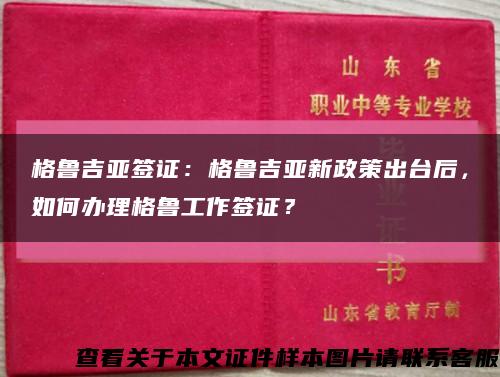格鲁吉亚签证：格鲁吉亚新政策出台后，如何办理格鲁工作签证？缩略图