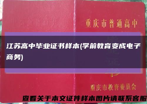 江苏高中毕业证书样本(学前教育变成电子商务)缩略图
