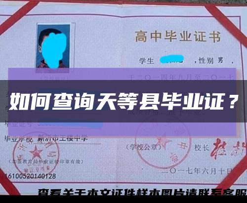 如何查询天等县毕业证？缩略图