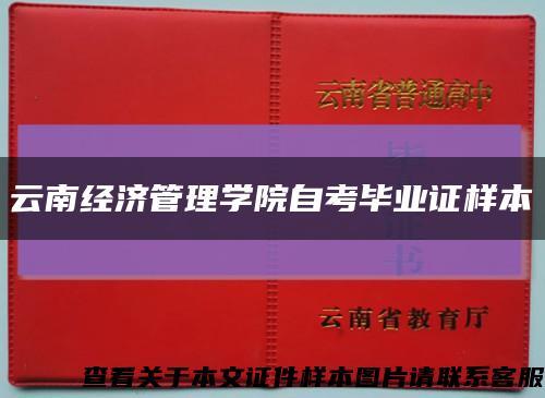 云南经济管理学院自考毕业证样本缩略图