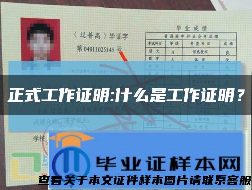 正式工作证明:什么是工作证明？缩略图