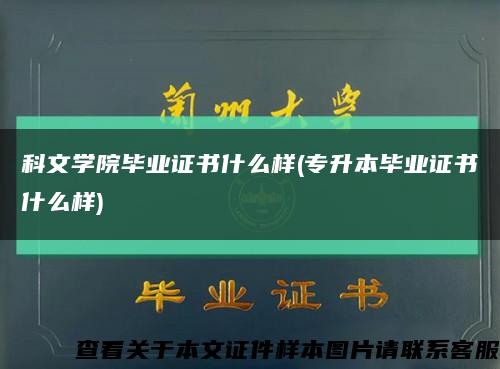 科文学院毕业证书什么样(专升本毕业证书什么样)缩略图