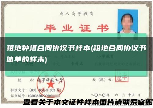 租地种植合同协议书样本(租地合同协议书简单的样本)缩略图