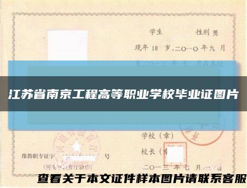 江苏省南京工程高等职业学校毕业证图片缩略图