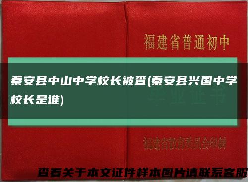 秦安县中山中学校长被查(秦安县兴国中学校长是谁)缩略图