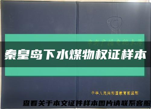 秦皇岛下水煤物权证样本缩略图