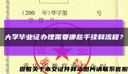 大学毕业证办理需要哪些手续和流程？缩略图