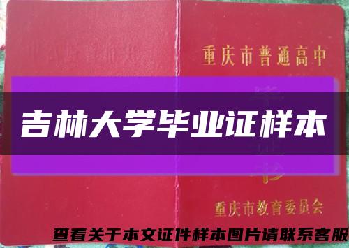 吉林大学毕业证样本缩略图