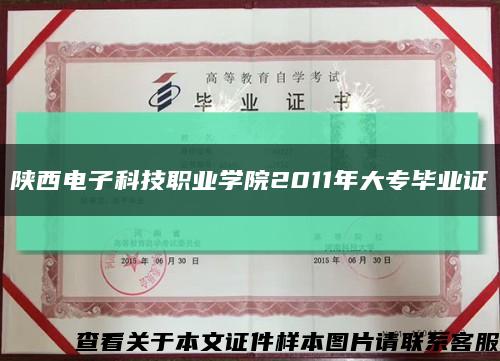陕西电子科技职业学院2011年大专毕业证缩略图