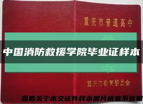 中国消防救援学院毕业证样本缩略图