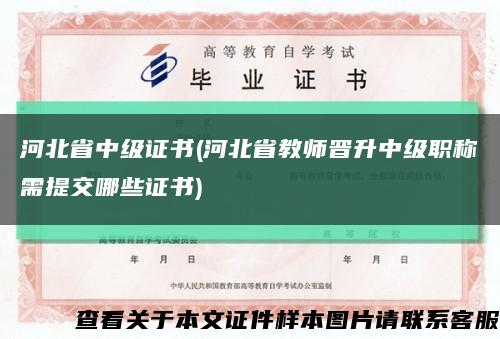 河北省中级证书(河北省教师晋升中级职称需提交哪些证书)缩略图
