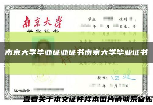 南京大学毕业证业证书南京大学毕业证书缩略图